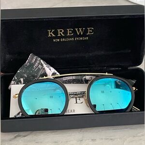 Krewe Mirrored Blue Sunglasses